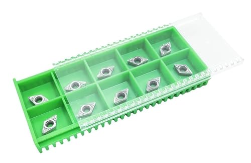 DLTOOLS Industrial CNC Carbide Inserts for Aluminum DCGT21.51/DCGT070204 for Turning Cutting Tools,10 PCS