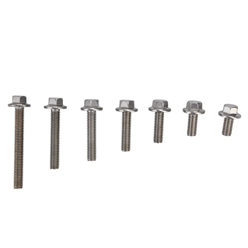 Flanged Hex Head Bolts 70 Pcs M5 Flange Hexagon Screws Stainless Steel Flanged Hex Head Bolts Assortment Kit Hardware Accessory