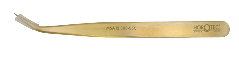 Horotec MSA12.303 Precision Tweezers for Watchmaking, Brass, Excellent Workmanship, Swiss Made, Various Sizes to Choose From (12.303-S5C) 12.303-S5C