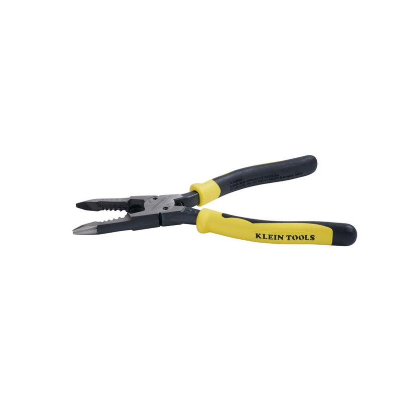 Klein Tools J206-8C Long Nose All-Purpose Spring Loaded Pliers, Made in USA, Forged Steel with Dual Material Journeyman Handles