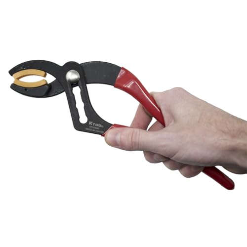 K Tool International 54050; 10" Long Cannon Plug Pliers, Non-Marring Nylon Jaw, 4 Adjustable Positions, Fits A-N Electrical Connectors 3/4" to 2-1/2" Ideal for Gripping Items without Damaging