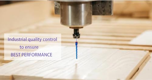 2PCS Ball Nose 1 Degree End Mill Cutter CNC Router Bits Spiral Milling Tool with Nano Blue Coating 1/8 Cutting Diameter 1/4 Inch Shank 3 Inch Overall Length STQ355 2