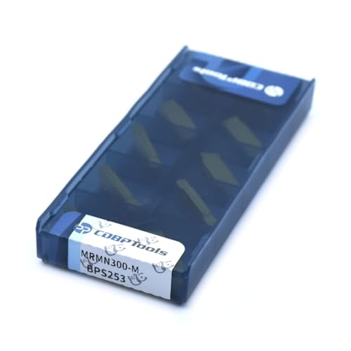 MRMN300-M Carbide Grooving Inserts for MGEHR/L and MGIVR/L Grooving Cut-Off Tool Holder, CVD Yellow Coating, 10pcs MRMN300-M CVD Coated