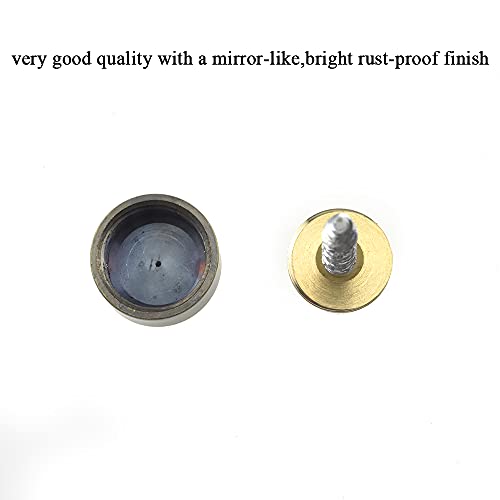 Hahiyo 14mm Diameter Mirror Screws Brushed Copper Material Solid Easy Install Brass Washer Decorative Caps Fasteners Nails Bronze 10 Pairs for Bathroom Mirrors Panels Kitchen Ceiling Arts Crafts 14mm-10sets-Bronze