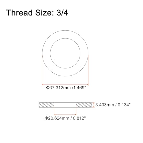 uxcell 5Pcs 3/4 Flat Washer, 304 Stainless Steel 0.812" ID x 1.469" OD x 0.134" Thick for Bolt Screw, Factories Repair, Kitchens, Shops, and Outdoor Construction, Silver 0.812" x 1.469" x 0.134" 5