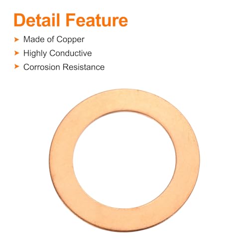 MECCANIXITY 22 Pcs Flat Copper Washers, 27x40x1mm Copper Upgraded Flat Metric Sealing Crush Ring Washers for Hydraulic Fittings Screw Bolt Nut Electronic Repair