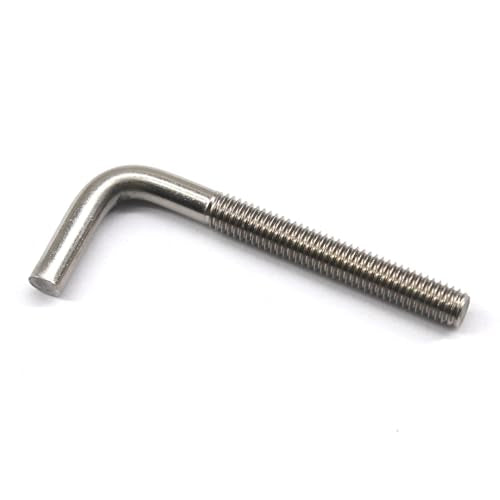 (15 Pieces) M6x100mm L Shape Foundation Bolts 304 Stainless Steel Right Angle Anchor Bolt Long Square Bend Screw M6x100