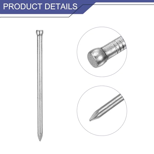 uxcell Finishing Nails 50pcs 75mm 3 Inch Hand-Drive Hardware Carbon Steel Nail Lost Head Nail