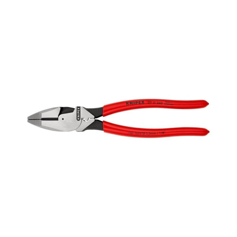 Knipex 09 11 240 SBA 9.5-Inch Ultra-High Leverage Lineman's Pliers with Fish Tape Puller and Crimper