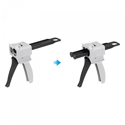 UXCELL 50ml Manual AB Epoxy Resin Applicator Dispenser Gun with Glue Mixing Rate of 1:1, for Mixing Different Liquids