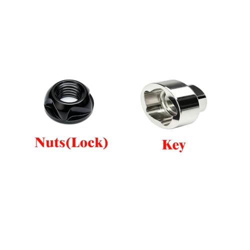 Black M8 304 Stainless Steel Anti-Theft Locking Nuts P1.25 Security Hardware Kit for Mountain Bike Awning Car Accessories Styling Light Bar (4 Lock Nuts + 1 Key)