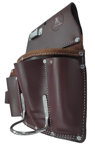 Zeluga 11 Pocket Pro Leather Drywall Pouch, Cherry Left Hand