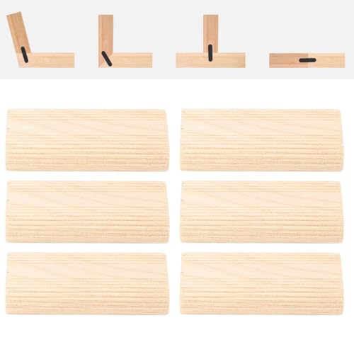 0.4x2in Solid Beechwood Dowel Pins Sturdy Structure Wood Tenon Insertion Block for Furniture Splicing Assembly Door Stops and Woodworking Projects