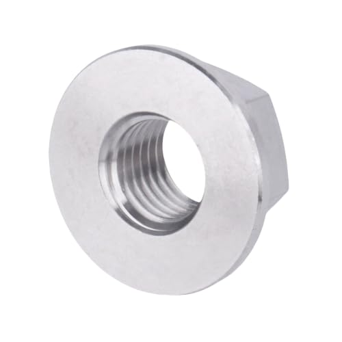 Titanium Hex Flange Nuts, DIN6923, M5 M6 M8 M10 M12, 6 Pieces M10 Pitch 1.5mm
