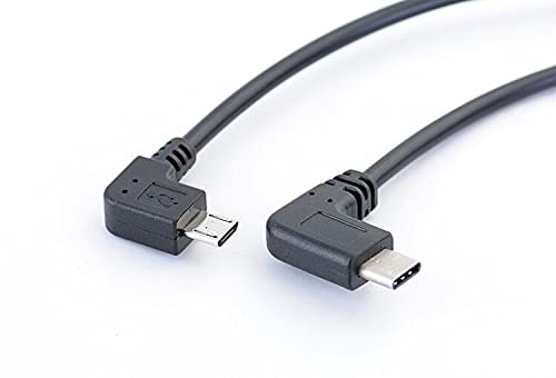 Qaoquda USB Type C to Micro USB Cable, 90 Degree USB-C Male to Micro USB Male Adapter Converter for MacBook Pro, Laptop, Android Devices(Only for Charging) (90 Degree Type C M/Micro M) 90 degree Type C M/Micro M