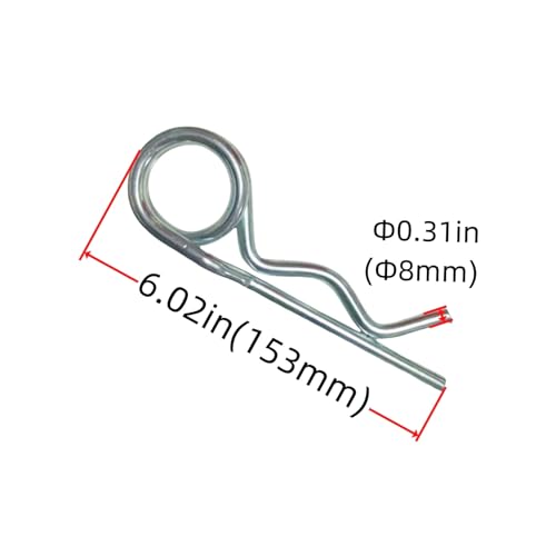 Steel Double Ring R-Pin Wave Pin, Quick Lock Clout Pin for Farm Lawn Garden Locking Fasteners (0.31x6.02in(8x153mm) 2Pcs) 0.31x6.02in(8x153mm) 2Pcs