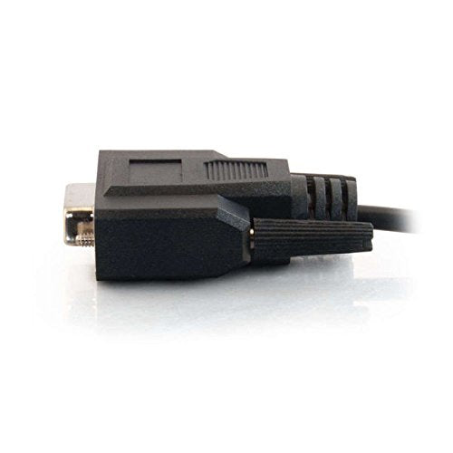C2G Legrand DB9 Serial Cable Male to Female RS232 Extension Cable, Black Serial Modem Cable, 1 Foot Modem Cord or Serial Cord, 1 Count, C2G 25211