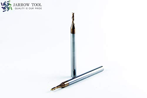 Square End Carbide Mill Set (Pack of 5) - 3/32 End Mill for Alloy Steels/Hardened Metals – 2 Flute TiAlN Coated Square Nose Milling Set for CNC Machine Milling Tools 3/32 in