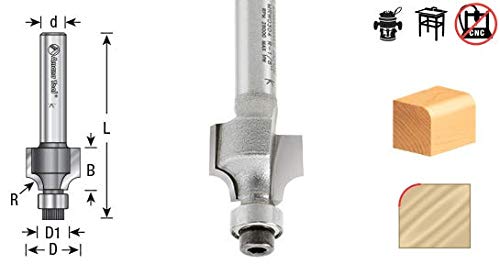 Amana Tool - MRW0304 Miniature Corner Round 1/8 Radius x 9/16 Dia x 7/16 x 1/4" Shank