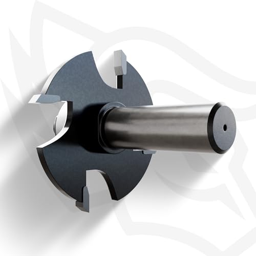 US4 4-Wing Slotting Cutter Router Bit 2" - Professional Carbide Tipped Grooving Bit for Wood Routers 5/32" H - 2" D - 1/2" - Shank