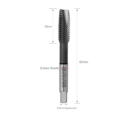 Tools M12 x 1.75 Spiral Point Threading Tap, Metric Machine Threading Tap High Speed Steel Cobalt(HSSCo) with AlTiN Coating, Round Shank with Square End， H2 Tolerance, 2pcs M12x1.75mm JIS POT 2pcs