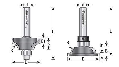 Amana Tool - 49640 Carbide Tipped Wainscot Wall Panel Bead Stile Cutter 1-1/8 Dia x 1/2 x 1-1/8 D x 3/8 CH x 1/4 Inch SHK