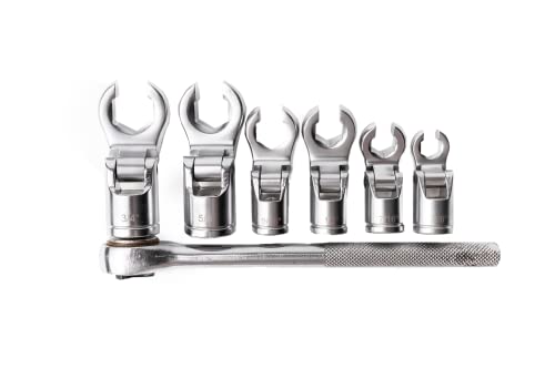 4LIFETIMELINES 3/8 in Crow's Foot Flare Nut Socket Set, 6-Pc SAE 0.375 - 0.750 in