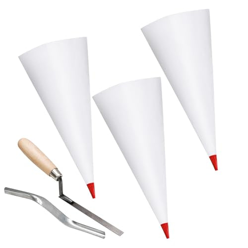 Biaungdo 3 Pack Red Grout Bag Brick Jointer Tuck Pointer Kit for Tile Work