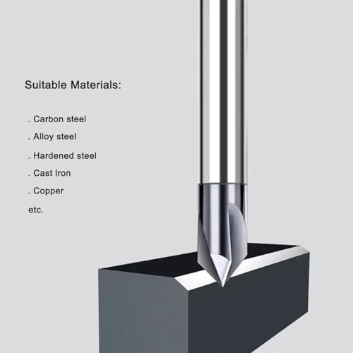 3/8” Carbide Chamfer End Mill, 90 Deg, 4 Flute, Carving Tool, 1pc 3/8" 90°