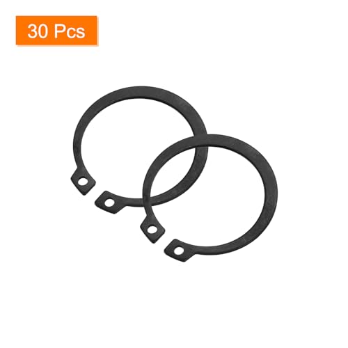 uxcell 30 Pcs External Retaining Rings, 41.1mm 65Mn Carbon Steel, External Circlip Snap Rings Round Wire Snap Rings for Valves Electrical Appliances, Silver