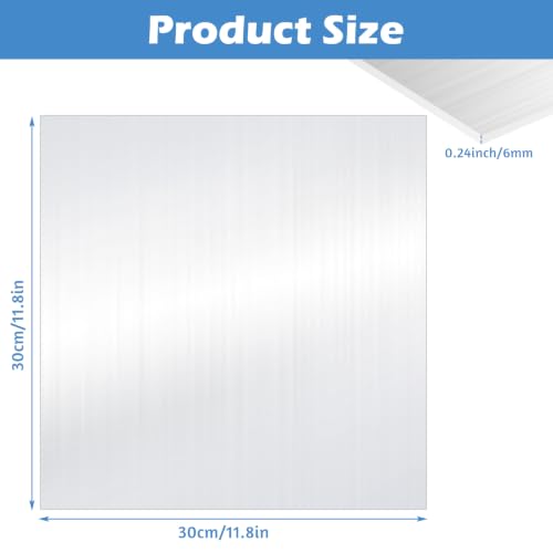 Aluminum Plate, 6061 Aluminum Sheet Metal, 11.8 x 11.8 x 1/4 Inch, 6 mm Thick Aluminum Plate with Double-Sided Protective Film for DIY Fabrication and Workshop Projects