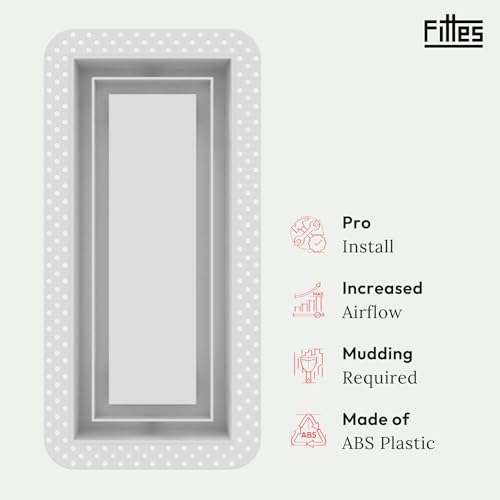 Fittes Flush Wall Vent [Lite+] - 6"x14" - Cotton White - 1 Pack 6"x14"