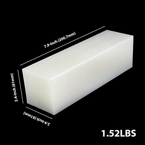 Powernail UHMW Ultra High Molecular Weight Polyethylene Tapping Block for Engineering, Flooring, DIY, White (8" x 2.4" x 2.4") 8" x 2.4" x 2.4"