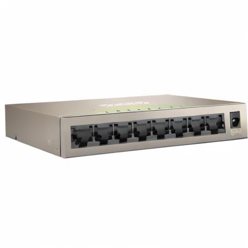Tenda TEG1008M, 8 Port Gigabit Switch, Unmanaged Ethernet Switch with Traffic Optimization, Plug & Play, Fanless & Metal Design Network Switch Hub, Desktop/ Wall-Mount, Limited Lifetime Protection