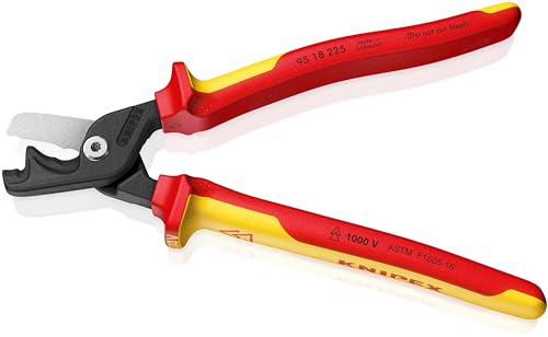KNIPEX Tools 95 18 225 SBA StepCut® XL Cable Shears-1000V Insulated, 9"