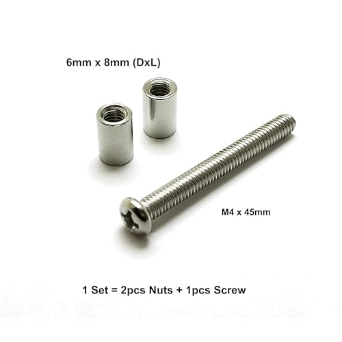 Making Handle Screws,12 Sets/lot 45mm Stainless Steel Screw 1/4" (6mm) Nut Rod Bolt Knife Handle Fasteners for Knife Maker Tactical Survival Knife Shaft Fasteners（6mm Stainless Steel）