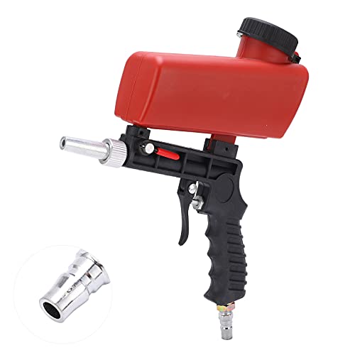 Sand Blasters,Sand Gun Kit for Air Compressor,Handheld Pneumatic Sandblaster Carbon Steel Small 90psi Sand Gun Set Spray Gun Blasting Machine with Container for