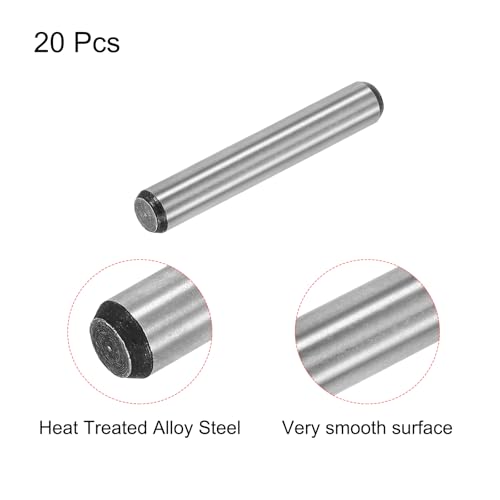 uxcell 5/16-Inch x 2-Inch Dowel Pins, Heat Treated Alloy Steel for Extra Hardness, Bright Finish and Accurate Alignment 20pcs