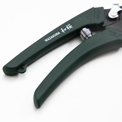 Wazakura Black Blade Pruning Shears - Carbon‑Reinforced Fluorine Coated, Ultra‑Sharp Clean Cuts for Flowers & Branches up to 1cm, Japanese Professional Garden Shears
