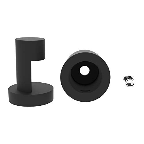 TOPNIKE Side Clamp Standoffs 3/4" x 1" Black Aluminum, Edge Grip for Glass, Burglarproof Sign, Hardware for Acrylic, PVC, Glass Panel With 2pcs Spacers, Pack of 4