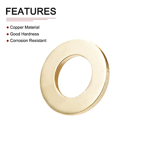DTGN 16.5mmx30mmx3mm(IDxODxT) Flat Brass Sealing Washers - 20Pack - Good for Industrial Machinery M16 Screws - Brass Flat Ring Gasket 16.5x30x3mm 20