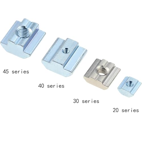 60Pcs 3030 Series T Slot Sliding Nuts Hammer Nut Block Square Nuts M8 T Nuts Tee for Aluminum Extrusion with Profile 3030 Sereis Slot 8mm，for CNC Router Build Rail 3D Printer (M8) 30-M8(60 Pcs)