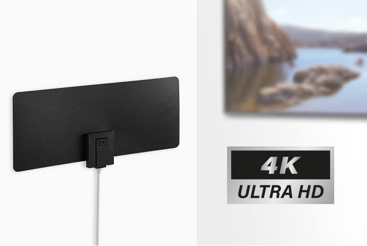  [AUSTRALIA] - One For All HDTV Indoor Antenna for 1080P 4K Free TV Channels, 30 Miles Reception Range, 10ft Coax Cable Included, Thin Dual Color Design White/Black (15520) 15520