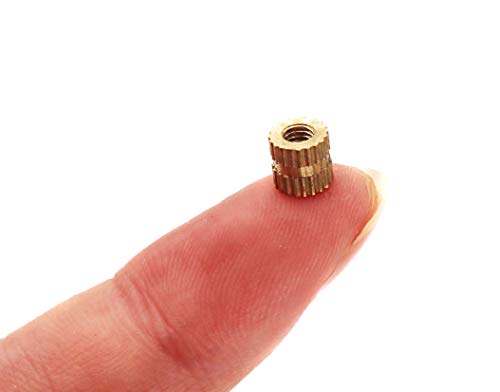 300pcs M3 Knurled Threaded Inserts, Brass Female Press in Embedment Heat Set Nuts Assortment Kit for Laptop 3D Printer Plastic (Pack of 2) m3 (Pack of 2)