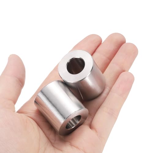 uxcell 5pcs Stainless Steel Spacer 1/2" Bore x 1" OD x 1-1/8" Length Screw Bushing Plain Finish Round Metal Spacer for M12 Screws Bolts and Rods 1/2" x 1" x 1-1/8"