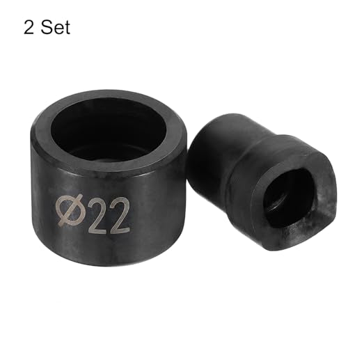 HARFINGTON 2set Conduit Punch and Die 22mm Chrome Steel Manual Knockout Punch Conduit Hole Cutter Set for Hydraulic Knock Out Driver