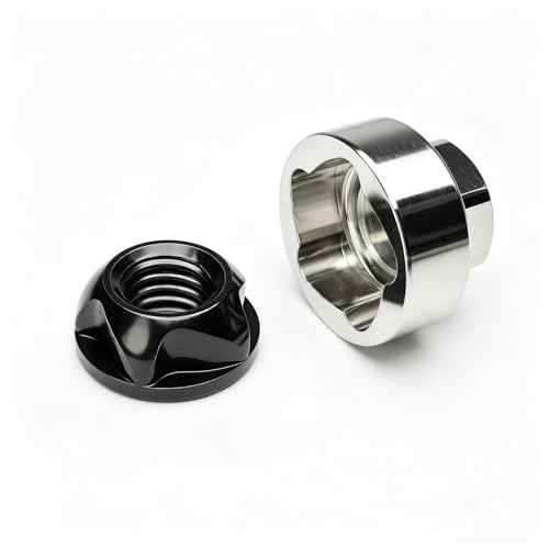 1/4-20 304 Stainless Steel Black Anti-Theft Locking Nuts 20TPI Security Hardware Kit for Mountain Bike Awning Car Accessories Styling Light Bar (4 Lock Nuts + 1 Key) 1/4-20