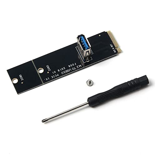 Acxico 2pcs NGFF M.2 to USB 3.0 Transfer PCI-E Riser Card Adapter for Mining Machine Black