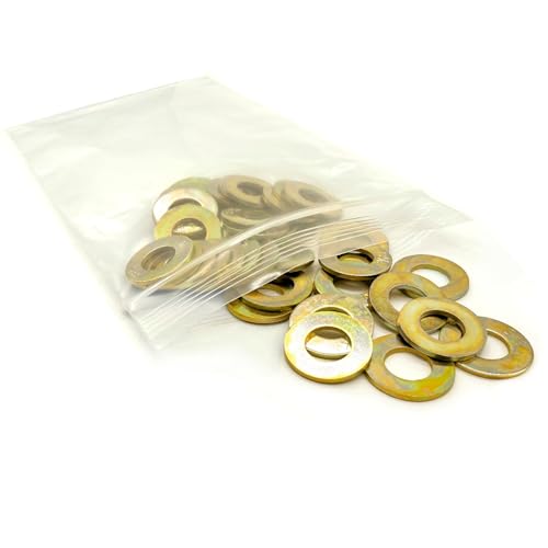 (200 Pieces) 1/4" SAE Grade 8 Flat Washers Zinc Yellow 200