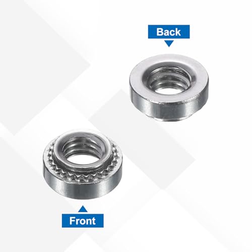 uxcell 200Pcs Self-Clinching Nuts, #10-32 x 0.14 304 Stainless Steel Pressure Rivet Nut Mounting Hardware Fastener for Construction Industry #10-32 x 0.14" 200